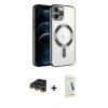 MARSİLYAN™- iPhone 14 Pro Max Kılıf Nova Işık Özel Seri - Şeffaf Pasifik Cam Ekran Koruyucu + Raze Metal Kamera Lens - GD