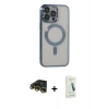 MARSİLYAN™- iPhone 14 Pro Max Kılıf Nova Işık Özel Seri - Şeffaf Pasifik Cam Ekran Koruyucu + Raze Metal Kamera Lens - GD
