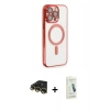 MARSİLYAN™- iPhone 14 Pro Max Kılıf Nova Işık Özel Seri - Şeffaf Pasifik Cam Ekran Koruyucu + Raze Metal Kamera Lens - GD