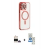 MARSİLYAN™- iPhone 14 Pro Max Kılıf Nova Işık Özel Seri - Şeffaf Royal Nano Ekran Koruyucu + Bilvis Titan Kamera Lens - GD