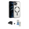 MARSİLYAN™- iPhone 14 Pro Max Kılıf Nova Işık Özel Seri - Şeffaf Royal Nano Ekran Koruyucu + Raze Metal Kamera Lens - GS