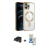 MARSİLYAN™- iPhone 14 Pro Max Kılıf Nova Işık Özel Seri - Şeffaf Royal Nano Ekran Koruyucu + Raze Metal Kamera Lens - GS