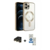 MARSİLYAN™- iPhone 14 Pro Max Kılıf Nova Işık Özel Seri - Şeffaf Royal Nano Ekran Koruyucu + Raze Metal Kamera Lens - GD