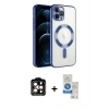 MARSİLYAN™- iPhone 14 Pro Max Kılıf Nova Işık Özel Seri - Şeffaf Royal Nano Ekran Koruyucu + Turuncu PVD Metal Kamera Lens