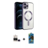 MARSİLYAN™- iPhone 14 Pro Max Kılıf Nova Işık Özel Seri - Siyah 18D Cam Ekran Koruyucu + Bilvis Titan Kamera Lens - SH