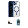MARSİLYAN™- iPhone 14 Pro Max Kılıf Nova Işık Özel Seri - Siyah 18D Cam Ekran Koruyucu + Bilvis Titan Kamera Lens - DNMR