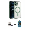 MARSİLYAN™- iPhone 14 Pro Max Kılıf Nova Işık Özel Seri - Siyah 18D Cam Ekran Koruyucu + Bilvis Titan Kamera Lens - DNMR