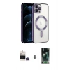 MARSİLYAN™- iPhone 14 Pro Max Kılıf Nova Işık Özel Seri - Siyah 360 Mat Full Body Arka Koruyucu + Bilvis Titan Kamera Lens - DNMR