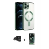 MARSİLYAN™- iPhone 14 Pro Max Kılıf Nova Işık Özel Seri - Siyah 360 Mat Full Body Arka Koruyucu + Raze Metal Kamera Lens - GS