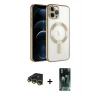 MARSİLYAN™- iPhone 14 Pro Max Kılıf Nova Işık Özel Seri - Siyah 360 Mat Full Body Arka Koruyucu + Raze Metal Kamera Lens - GD