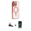 MARSİLYAN™- iPhone 14 Pro Max Kılıf Nova Işık Özel Seri - Siyah 360 Mat Full Body Arka Koruyucu + Bilvis Titan Kamera Lens - SH
