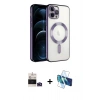 MARSİLYAN™- iPhone 14 Pro Max Kılıf Nova Işık Özel Seri - Siyah 3D Antistatik Cam Ekran Koruyucu + Bilvis Titan Kamera Lens - DNMR