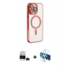 MARSİLYAN™- iPhone 14 Pro Max Kılıf Nova Işık Özel Seri - Siyah 3D Antistatik Cam Ekran Koruyucu + Bilvis Titan Kamera Lens - DNMR