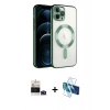 MARSİLYAN™- iPhone 14 Pro Max Kılıf Nova Işık Özel Seri - Siyah 3D Antistatik Cam Ekran Koruyucu + Bilvis Titan Kamera Lens - DNMR