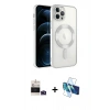MARSİLYAN™- iPhone 14 Pro Max Kılıf Nova Işık Özel Seri - Siyah 3D Antistatik Cam Ekran Koruyucu + Bilvis Titan Kamera Lens - DNMR