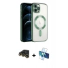 MARSİLYAN™- iPhone 14 Pro Max Kılıf Nova Işık Özel Seri - Siyah 3D Antistatik Cam Ekran Koruyucu + Raze Metal Kamera Lens - GD