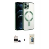 MARSİLYAN™- iPhone 14 Pro Max Kılıf Nova Işık Özel Seri - Siyah 6D Mat Seramik Hayalet Nano Ekran Koruyucu + Bilvis Titan Kamera Lens - SH