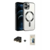 MARSİLYAN™- iPhone 14 Pro Max Kılıf Nova Işık Özel Seri - Siyah 6D Mat Seramik Hayalet Nano Ekran Koruyucu + Raze Metal Kamera Lens - GD