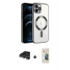 MARSİLYAN™- iPhone 14 Pro Max Kılıf Nova Işık Özel Seri - Siyah 6D Mat Seramik Hayalet Nano Ekran Koruyucu + Raze Metal Kamera Lens - GS