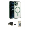 MARSİLYAN™- iPhone 14 Pro Max Kılıf Nova Işık Özel Seri - Siyah 6D Mat Seramik Hayalet Nano Ekran Koruyucu + Raze Metal Kamera Lens - GD