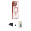 MARSİLYAN™- iPhone 14 Pro Max Kılıf Nova Işık Özel Seri - Siyah 6D Mat Seramik Hayalet Nano Ekran Koruyucu + Raze Metal Kamera Lens - GS