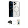 MARSİLYAN™- iPhone 14 Pro Max Kılıf Nova Işık Özel Seri - Siyah 6D Mat Seramik Hayalet Nano Ekran Koruyucu + Raze Metal Kamera Lens - GD