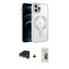 MARSİLYAN™- iPhone 14 Pro Max Kılıf Nova Işık Özel Seri - Siyah 6D Mat Seramik Hayalet Nano Ekran Koruyucu + Raze Metal Kamera Lens - GS