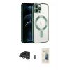 MARSİLYAN™- iPhone 14 Pro Max Kılıf Nova Işık Özel Seri - Siyah 6D Mat Seramik Hayalet Nano Ekran Koruyucu + Raze Metal Kamera Lens - GS