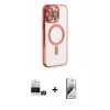 MARSİLYAN™- iPhone 14 Pro Max Kılıf Nova Işık Özel Seri - Siyah Bilvis 3D Mat Cam Ekran Koruyucu + Bilvis Titan Kamera Lens - GD