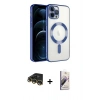 MARSİLYAN™- iPhone 14 Pro Max Kılıf Nova Işık Özel Seri - Siyah Bilvis 3D Mat Cam Ekran Koruyucu + Raze Metal Kamera Lens - GD