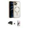 MARSİLYAN™- iPhone 14 Pro Max Kılıf Nova Işık Özel Seri - Siyah Bilvis 3D Mat Cam Ekran Koruyucu + Raze Metal Kamera Lens - GD