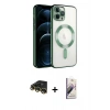 MARSİLYAN™- iPhone 14 Pro Max Kılıf Nova Işık Özel Seri - Siyah Bilvis 3D Mat Cam Ekran Koruyucu + Raze Metal Kamera Lens - GD