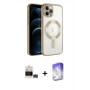 MARSİLYAN™- iPhone 14 Pro Max Kılıf Nova Işık Özel Seri - Siyah Bilvis 5in1 3D Magic Cam Ekran Koruyucu + Bilvis Titan Kamera Lens - GS