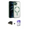 MARSİLYAN™- iPhone 14 Pro Max Kılıf Nova Işık Özel Seri - Siyah Bilvis 5in1 3D Magic Cam Ekran Koruyucu + Raze Metal Kamera Lens - GD