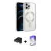 MARSİLYAN™- iPhone 14 Pro Max Kılıf Nova Işık Özel Seri - Siyah Bilvis 5in1 3D Magic Cam Ekran Koruyucu + Raze Metal Kamera Lens - GS