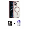 MARSİLYAN™- iPhone 14 Pro Max Kılıf Nova Işık Özel Seri - Siyah Bilvis 5in1 3D Magic Cam Ekran Koruyucu + PVD Metal Kamera Lens - TU