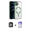 MARSİLYAN™- iPhone 14 Pro Max Kılıf Nova Işık Özel Seri - Siyah Bilvis 5in1 3D Magic Cam Ekran Koruyucu + PVD Metal Kamera Lens - TU