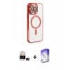 MARSİLYAN™- iPhone 14 Pro Max Kılıf Nova Işık Özel Seri - Siyah Bilvis 5in1 3D Magic Cam Ekran Koruyucu + Bilvis Titan Kamera Lens - GS