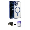 MARSİLYAN™- iPhone 14 Pro Max Kılıf Nova Işık Özel Seri - Siyah Bilvis 5in1 3D Magic Cam Ekran Koruyucu + Raze Metal Kamera Lens - GD