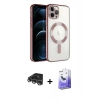 MARSİLYAN™- iPhone 14 Pro Max Kılıf Nova Işık Özel Seri - Siyah Bilvis 5in1 5D Magic Hayalet Cam Ekran Koruyucu + Raze Metal Kamera Lens - GS