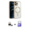 MARSİLYAN™- iPhone 14 Pro Max Kılıf Nova Işık Özel Seri - Siyah Bilvis 5in1 5D Magic Hayalet Cam Ekran Koruyucu + Bilvis Titan Kamera Lens - GS