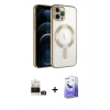 MARSİLYAN™- iPhone 14 Pro Max Kılıf Nova Işık Özel Seri - Siyah Bilvis 5in1 5D Magic Hayalet Cam Ekran Koruyucu + Bilvis Titan Kamera Lens - GD