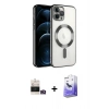MARSİLYAN™- iPhone 14 Pro Max Kılıf Nova Işık Özel Seri - Siyah Bilvis 5in1 5D Magic Hayalet Cam Ekran Koruyucu + Bilvis Titan Kamera Lens - GD