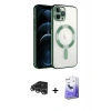 MARSİLYAN™- iPhone 14 Pro Max Kılıf Nova Işık Özel Seri - Siyah Bilvis 5in1 5D Magic Hayalet Cam Ekran Koruyucu + Raze Metal Kamera Lens - GS