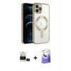 MARSİLYAN™- iPhone 14 Pro Max Kılıf Nova Işık Özel Seri - Siyah Bilvis 5in1 5D Magic Hayalet Cam Ekran Koruyucu + Bilvis Titan Kamera Lens - SH