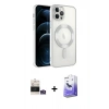MARSİLYAN™- iPhone 14 Pro Max Kılıf Nova Işık Özel Seri - Siyah Bilvis 5in1 5D Magic Hayalet Cam Ekran Koruyucu + Bilvis Titan Kamera Lens - GS
