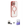 MARSİLYAN™- iPhone 14 Pro Max Kılıf Nova Işık Özel Seri - Siyah Bilvis 5in1 5D Magic Hayalet Cam Ekran Koruyucu + Bilvis Titan Kamera Lens - GD