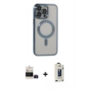 MARSİLYAN™- iPhone 14 Pro Max Kılıf Nova Işık Özel Seri - Siyah Bilvis Hayalet Cam Ekran Koruyucu + Bilvis Titan Kamera Lens - SH
