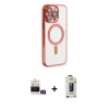 MARSİLYAN™- iPhone 14 Pro Max Kılıf Nova Işık Özel Seri - Siyah Bilvis Hayalet Cam Ekran Koruyucu + Bilvis Titan Kamera Lens - GD