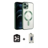 MARSİLYAN™- iPhone 14 Pro Max Kılıf Nova Işık Özel Seri - Siyah Bilvis Hayalet Cam Ekran Koruyucu + PVD Metal Kamera Lens - TU